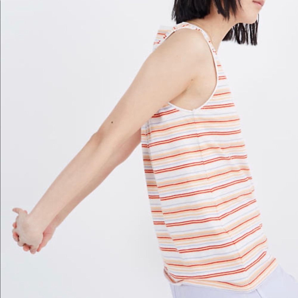 *SOLD!* NWT Madewell whisper cotton v neck striped top S - Picture 3 of 8